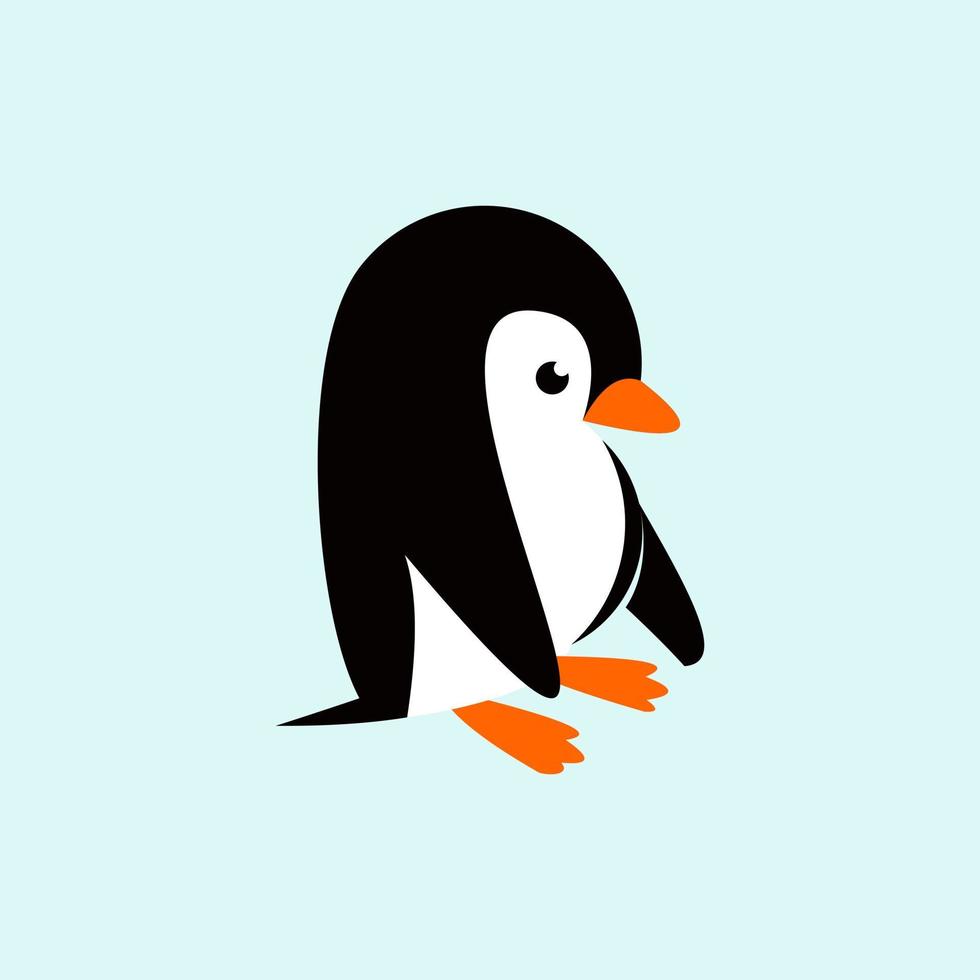 A penguin on a light blue background vector