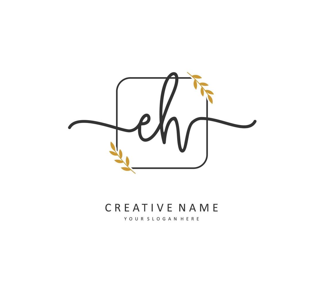 mi h eh inicial letra escritura y firma logo. un concepto escritura inicial logo con modelo elemento. vector