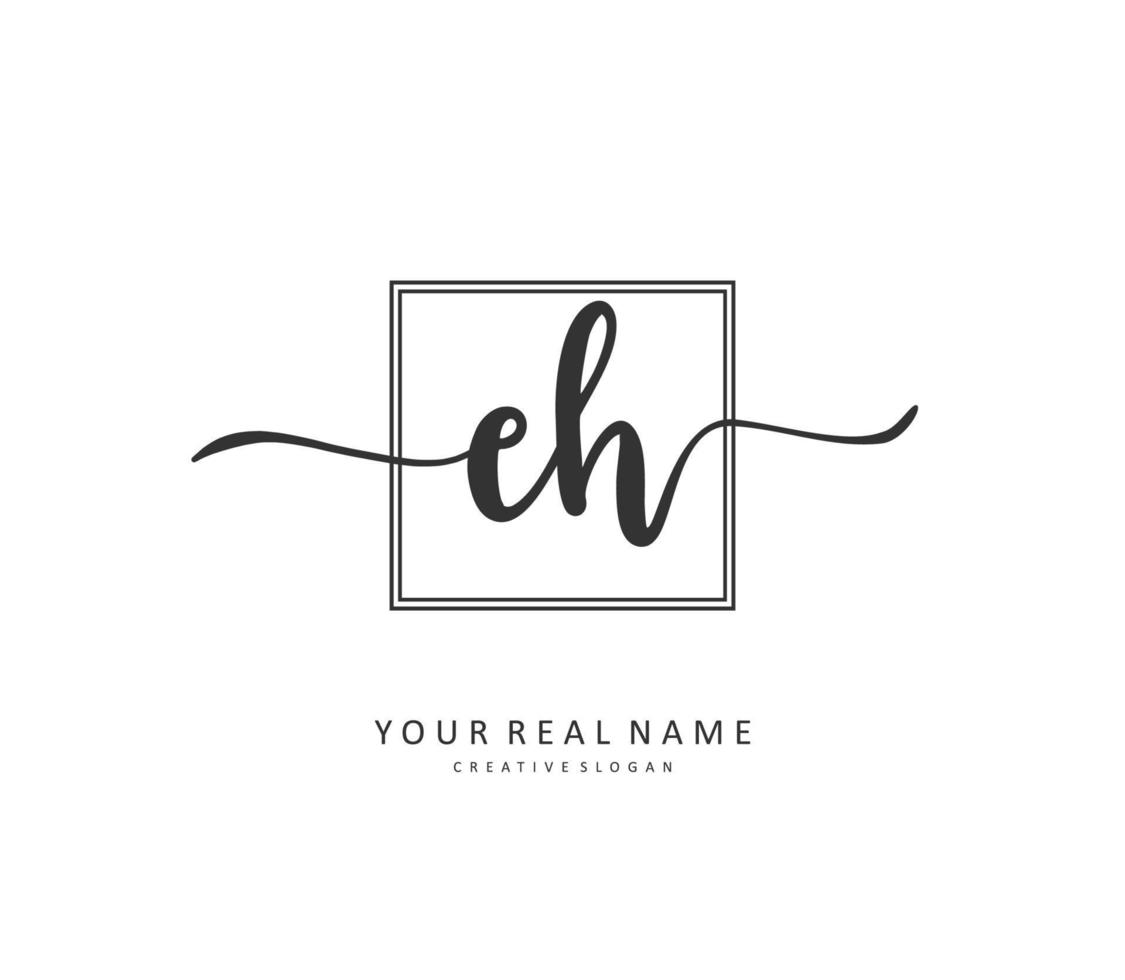 mi h eh inicial letra escritura y firma logo. un concepto escritura inicial logo con modelo elemento. vector