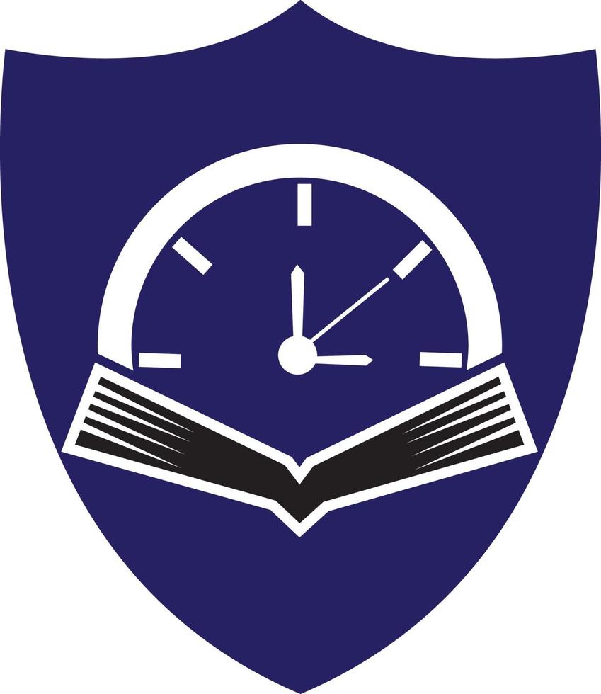 Book Time vector logo template. This design use watch or clock symbol.