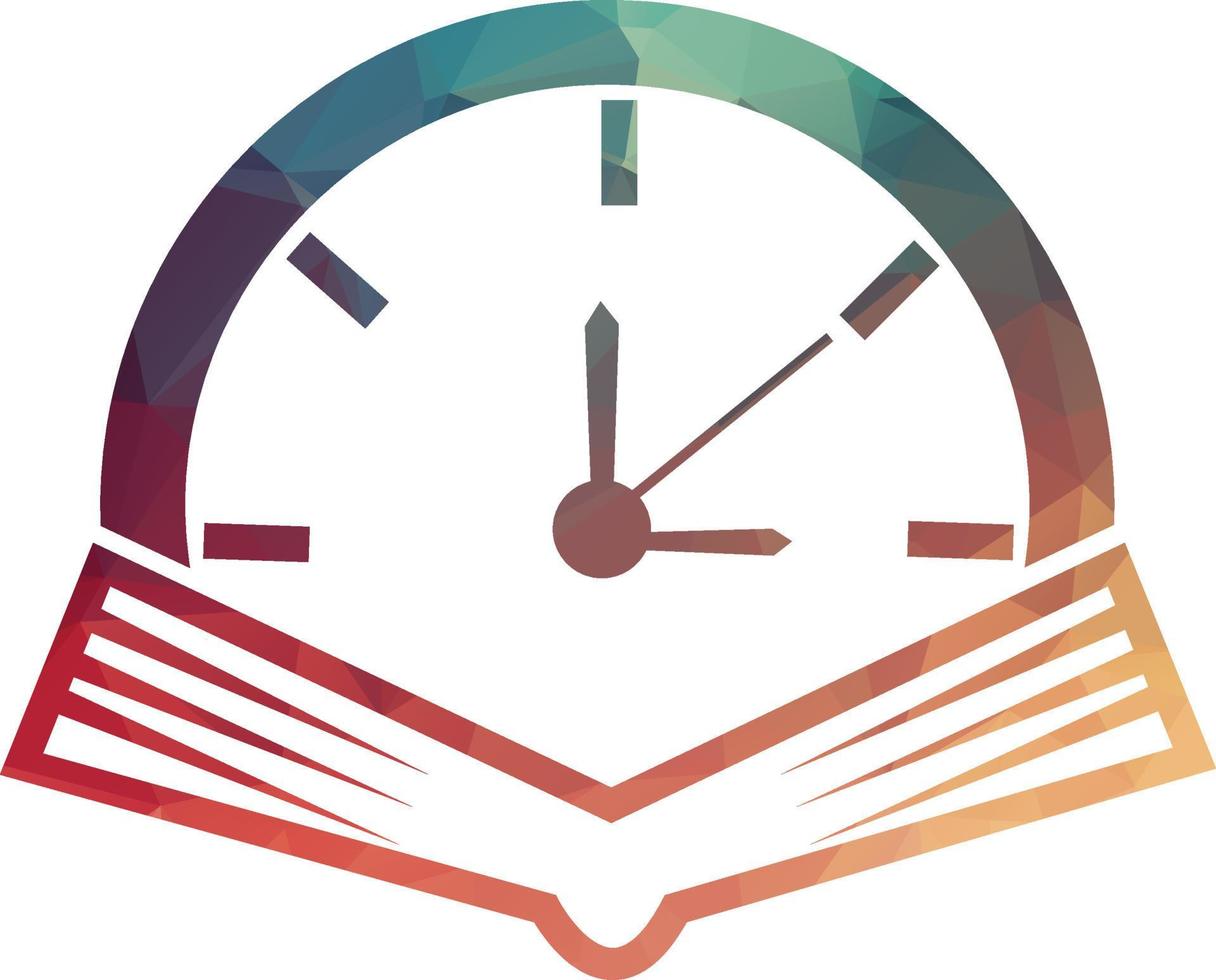 Book Time vector logo template. This design use watch or clock symbol.