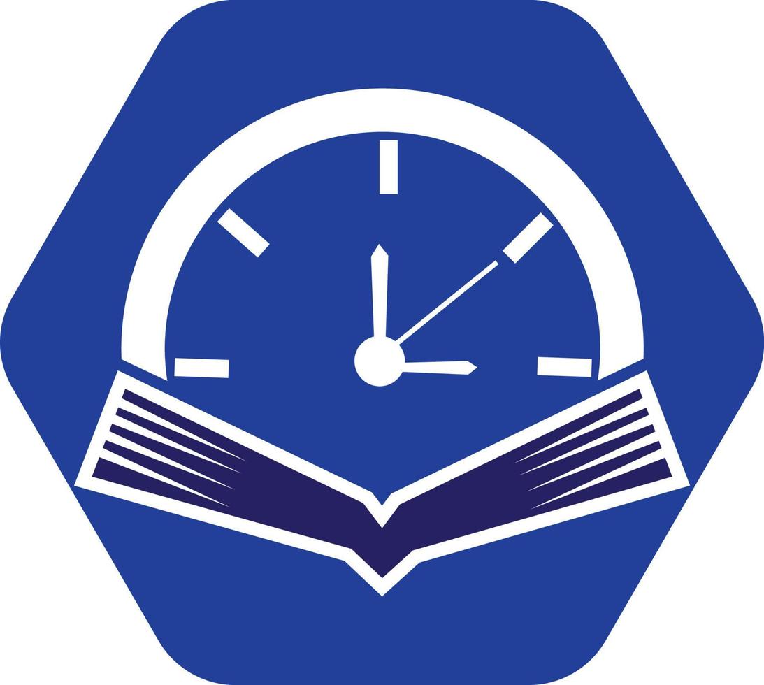 libro hora vector logo modelo. esta diseño utilizar reloj o reloj símbolo.