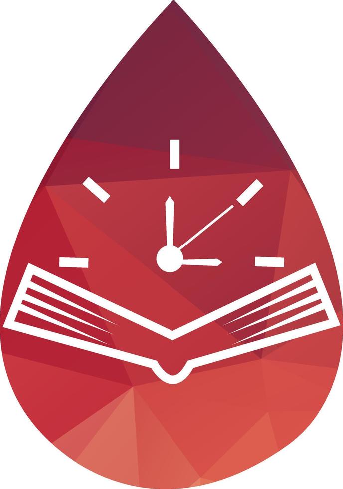 Book Time vector logo template. This design use watch or clock symbol.