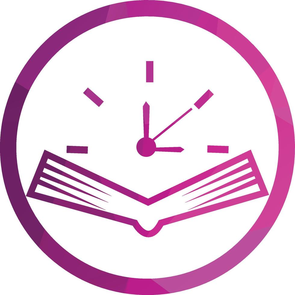 Book Time vector logo template. This design use watch or clock symbol.