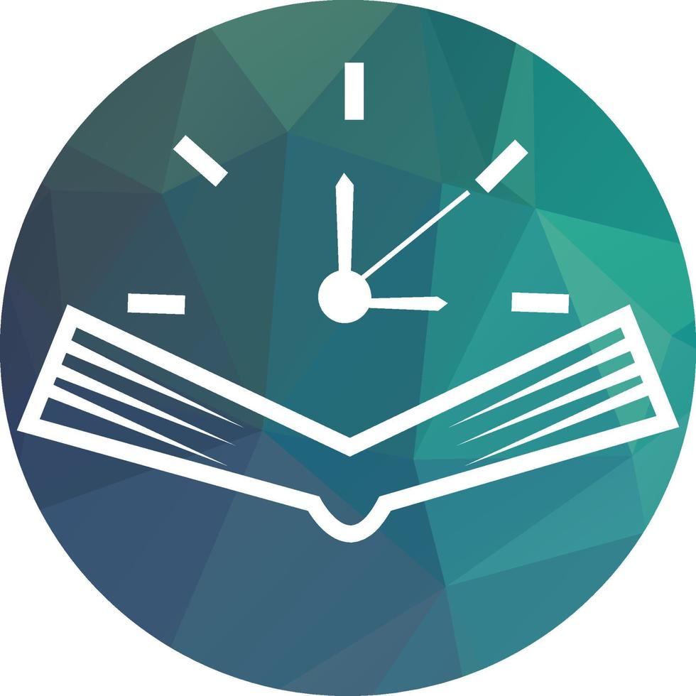 Book Time vector logo template. This design use watch or clock symbol.
