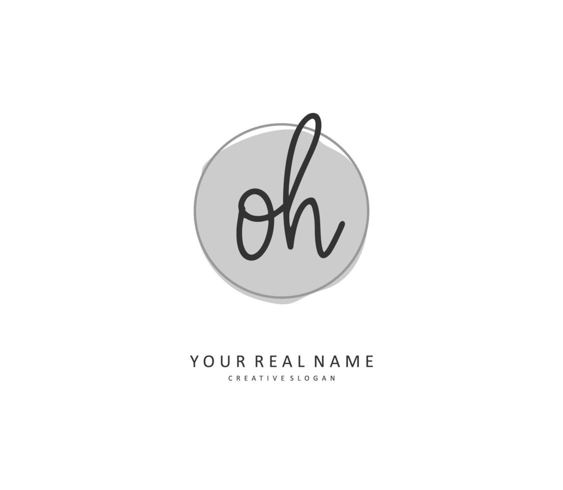 O H OH Initial letter handwriting and  signature logo. A concept handwriting initial logo with template element. vector