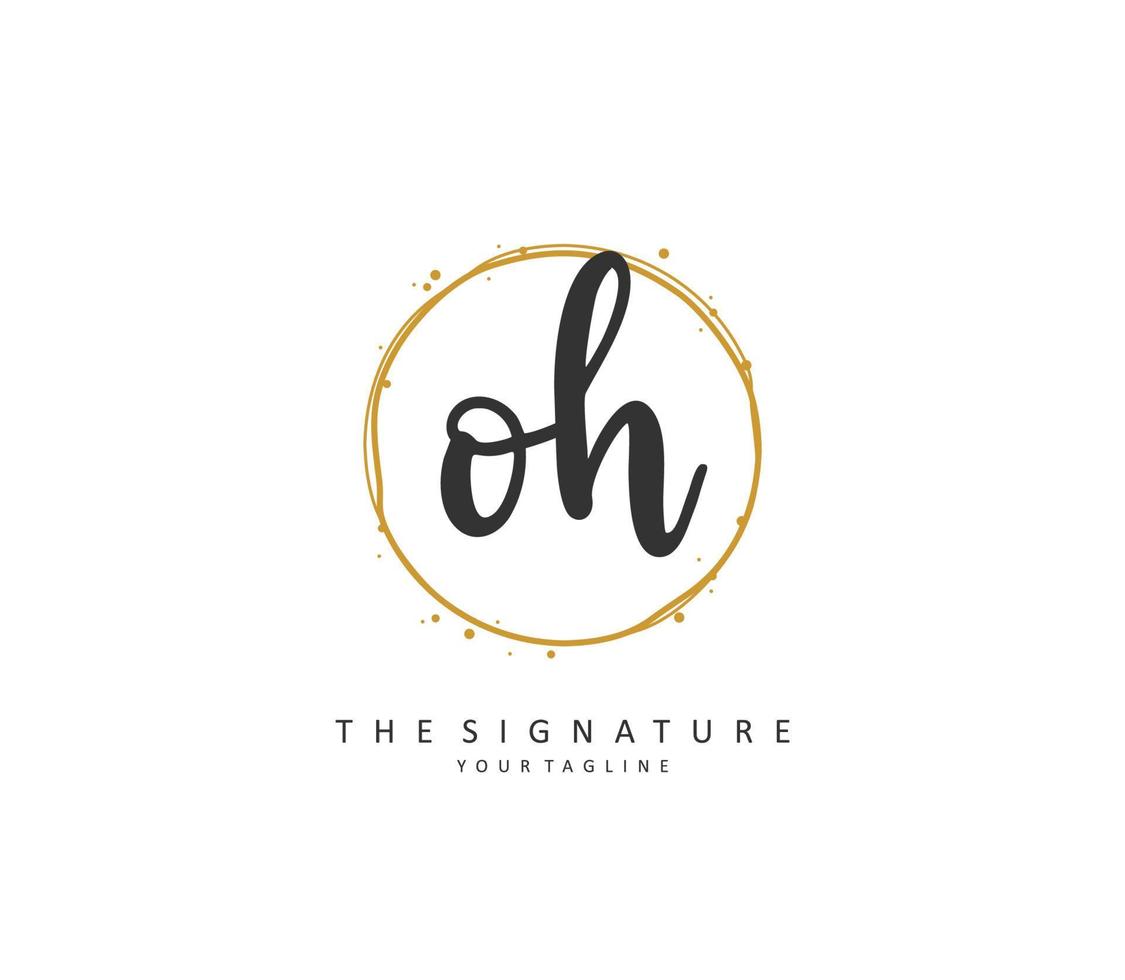 o h Oh inicial letra escritura y firma logo. un concepto escritura inicial logo con modelo elemento. vector