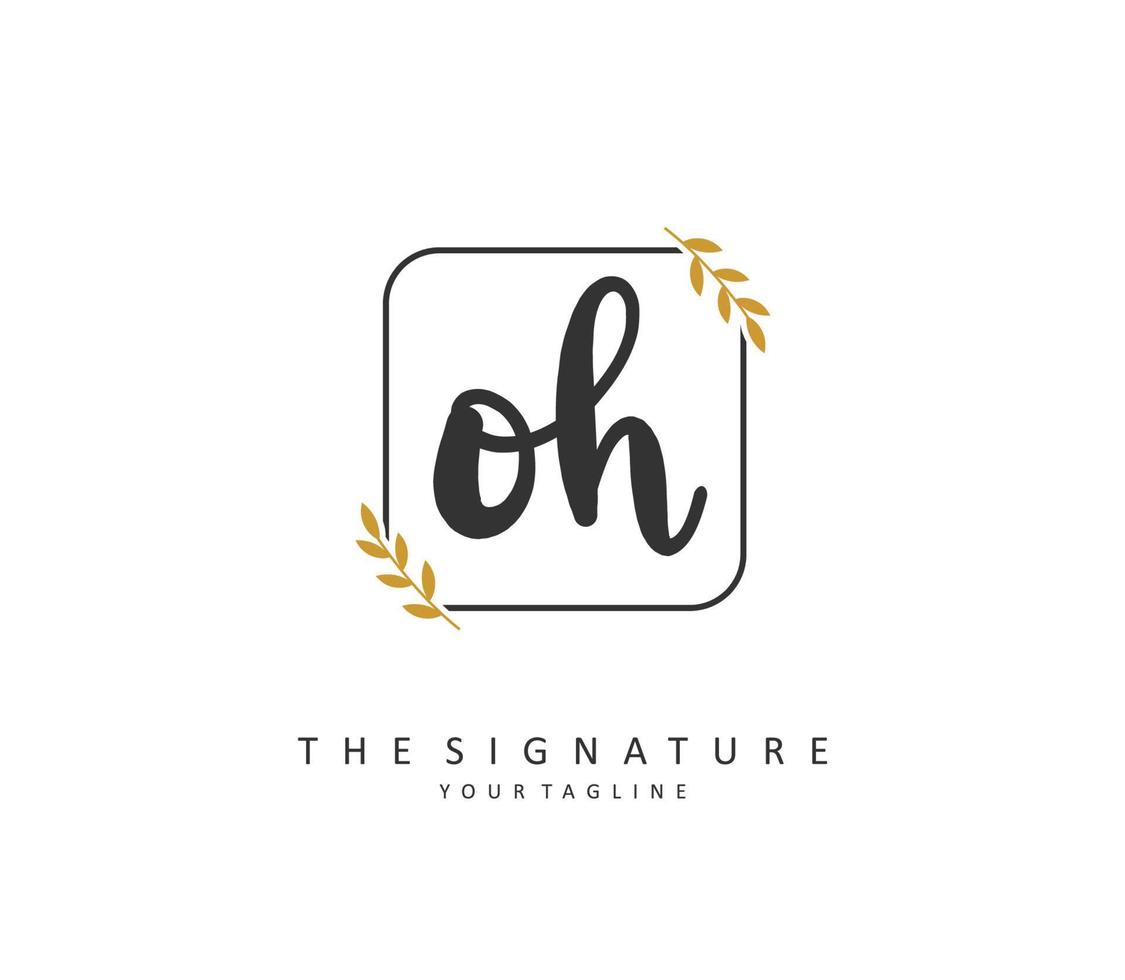 o h Oh inicial letra escritura y firma logo. un concepto escritura