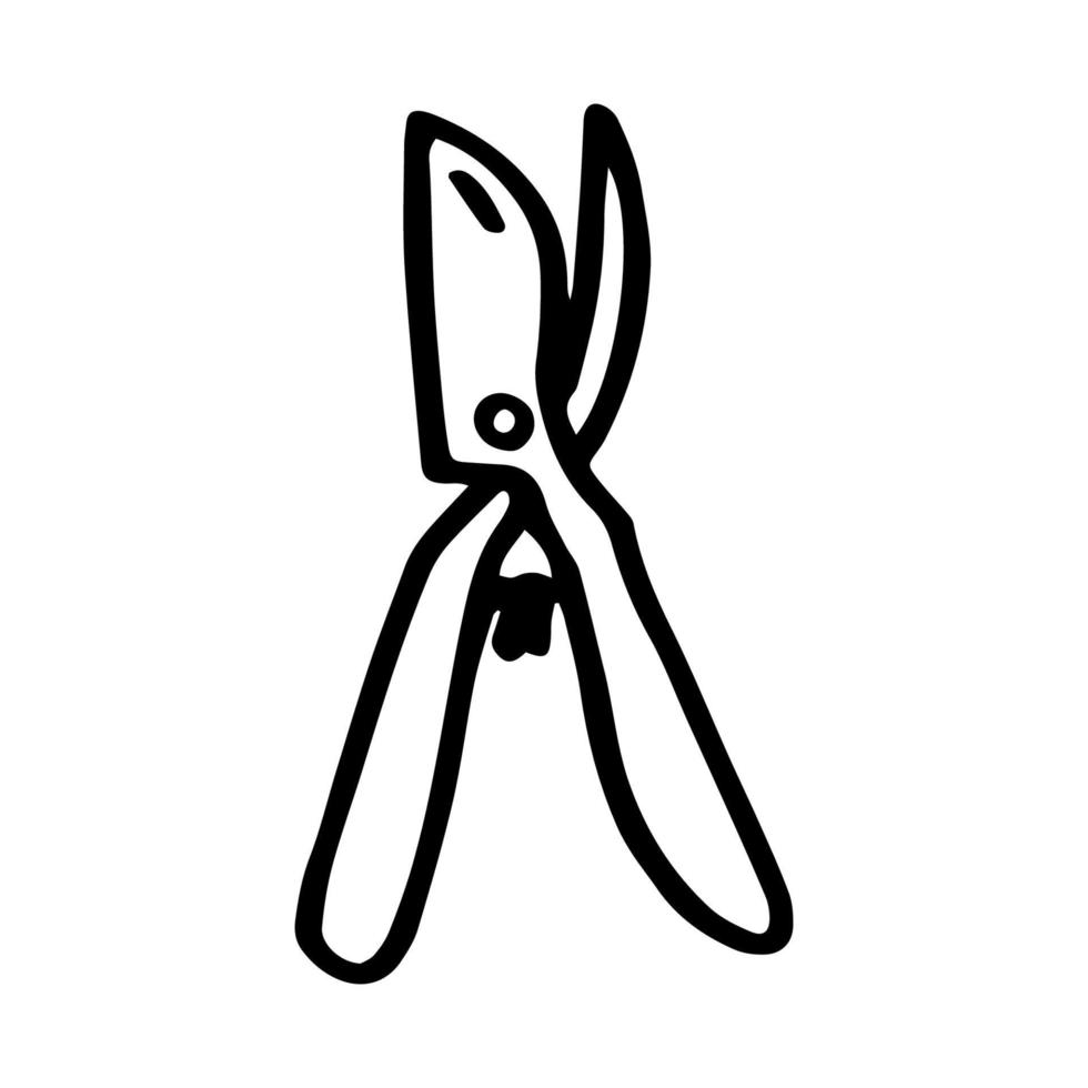 Secateur in doodle style isolated on white background vector