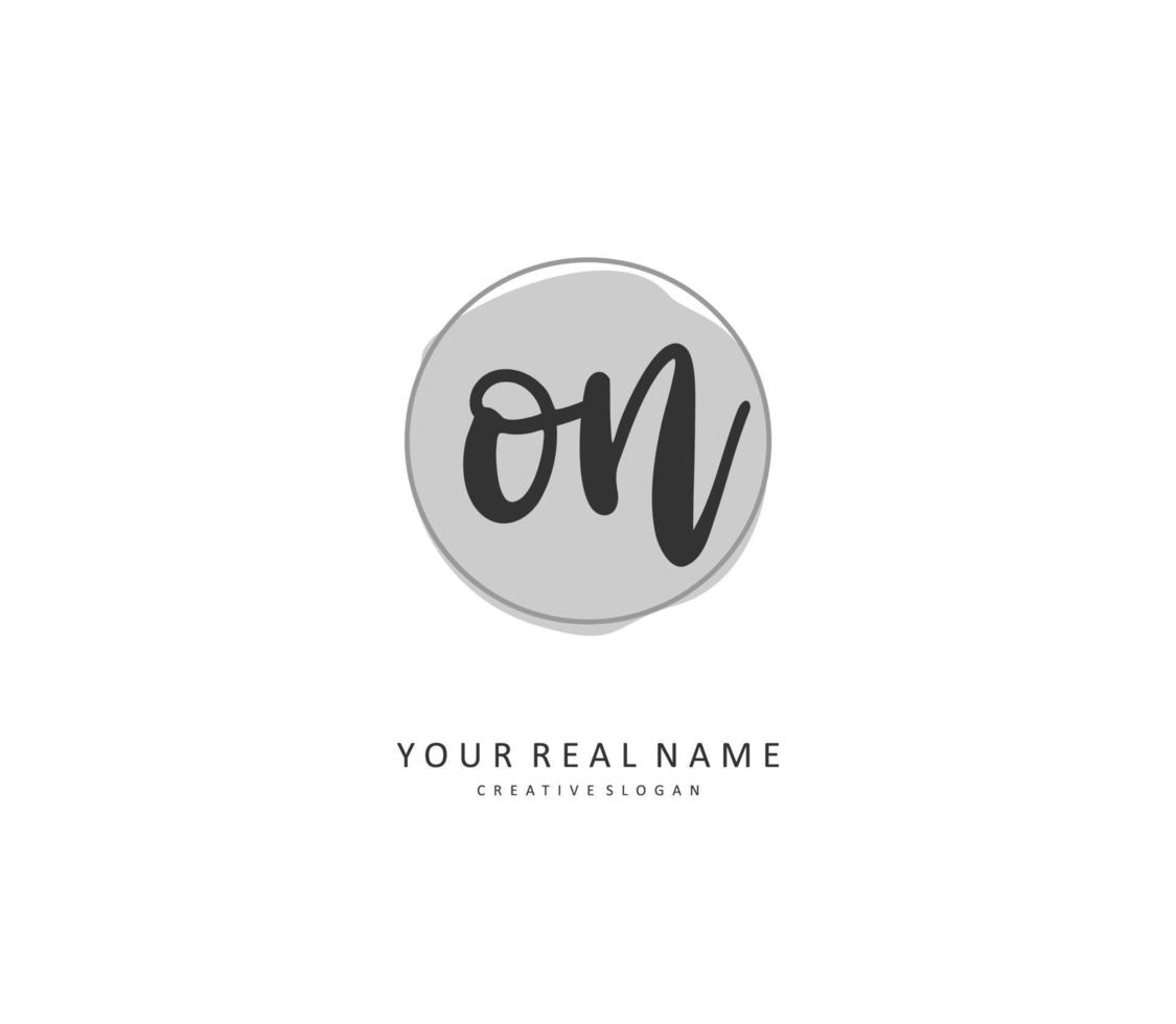 O N ON Initial letter handwriting and  signature logo. A concept handwriting initial logo with template element. vector