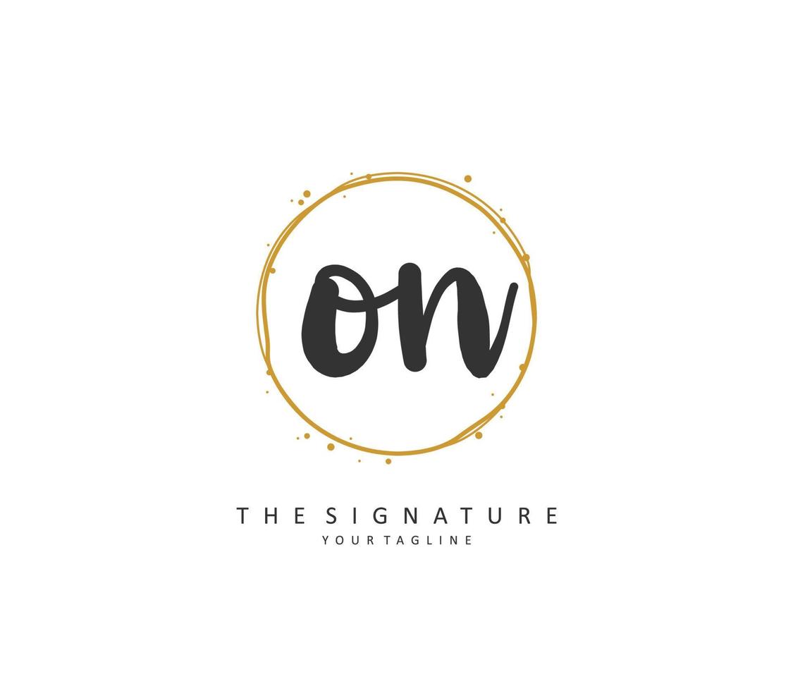 O N ON Initial letter handwriting and  signature logo. A concept handwriting initial logo with template element. vector