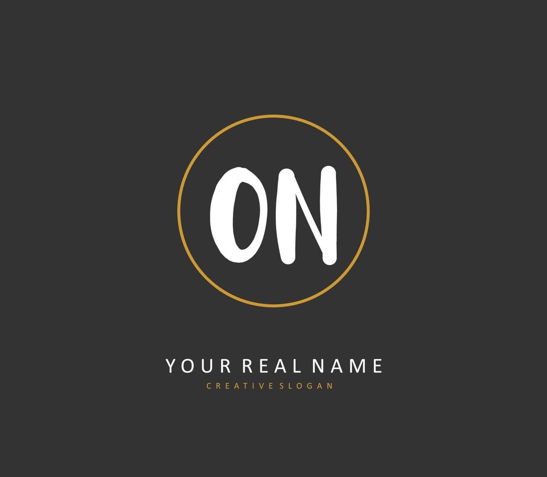 O N ON Initial letter handwriting and  signature logo. A concept handwriting initial logo with template element. vector