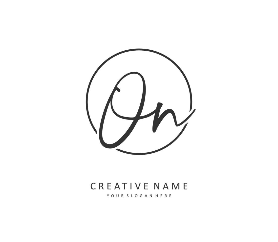 O N ON Initial letter handwriting and  signature logo. A concept handwriting initial logo with template element. vector