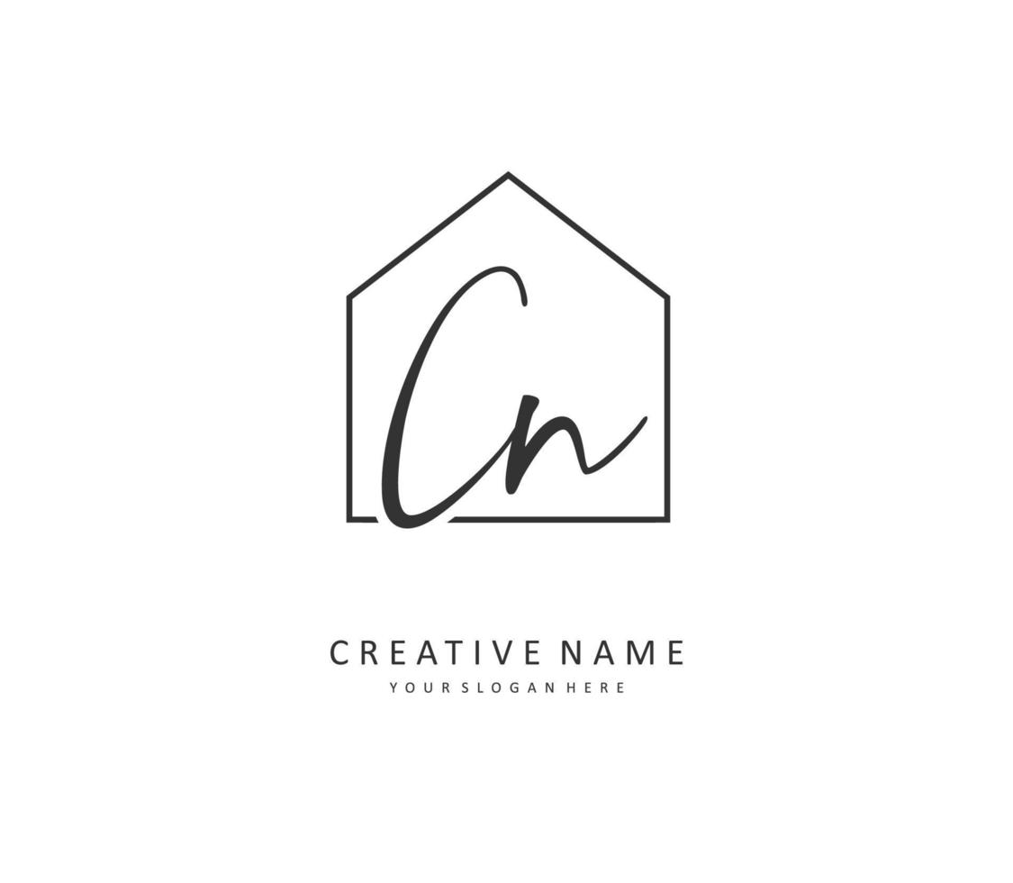 C N CN Initial letter handwriting and  signature logo. A concept handwriting initial logo with template element. vector