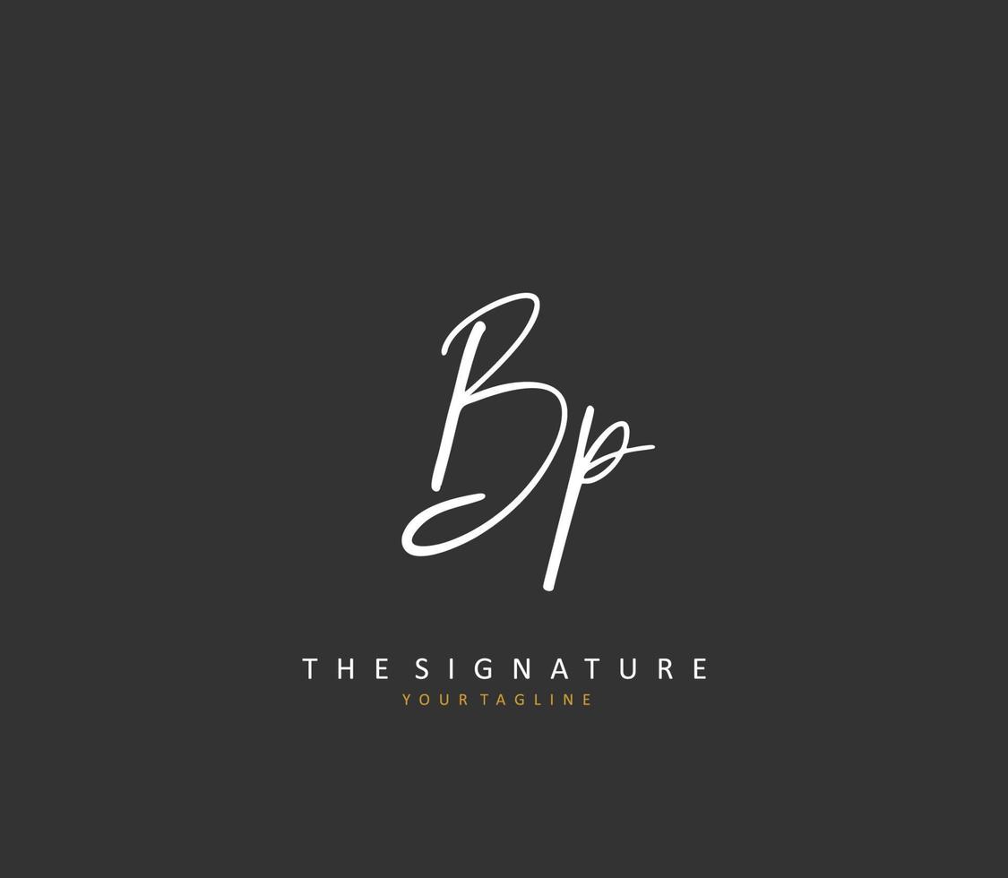 BP Initial letter handwriting and  signature logo. A concept handwriting initial logo with template element. vector