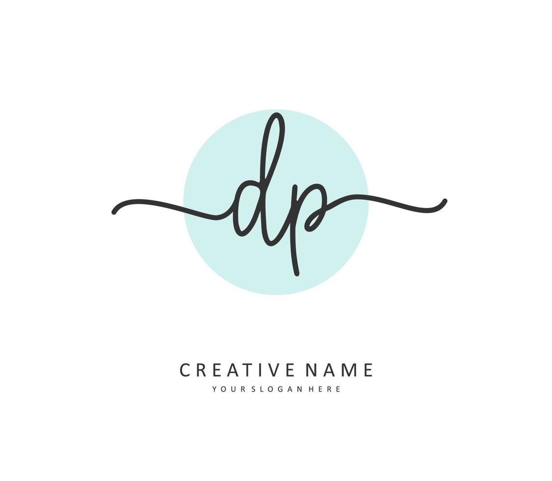 DP Initial letter handwriting and  signature logo. A concept handwriting initial logo with template element. vector