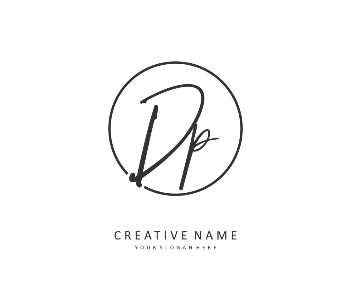 DP Initial letter handwriting and  signature logo. A concept handwriting initial logo with template element. vector