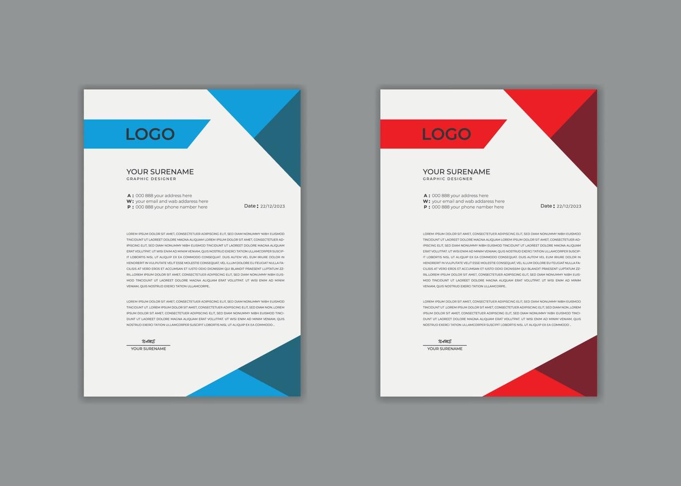letterhead, letterhead template, letterhead desig, vector corporate creative Professional modern simple unique school hospital medical new minimalist elegant corporate letterhead in red theme