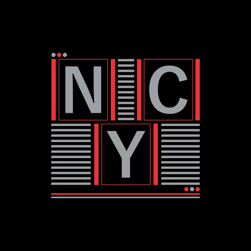 New York City Typography and Minimal T shirt design vector