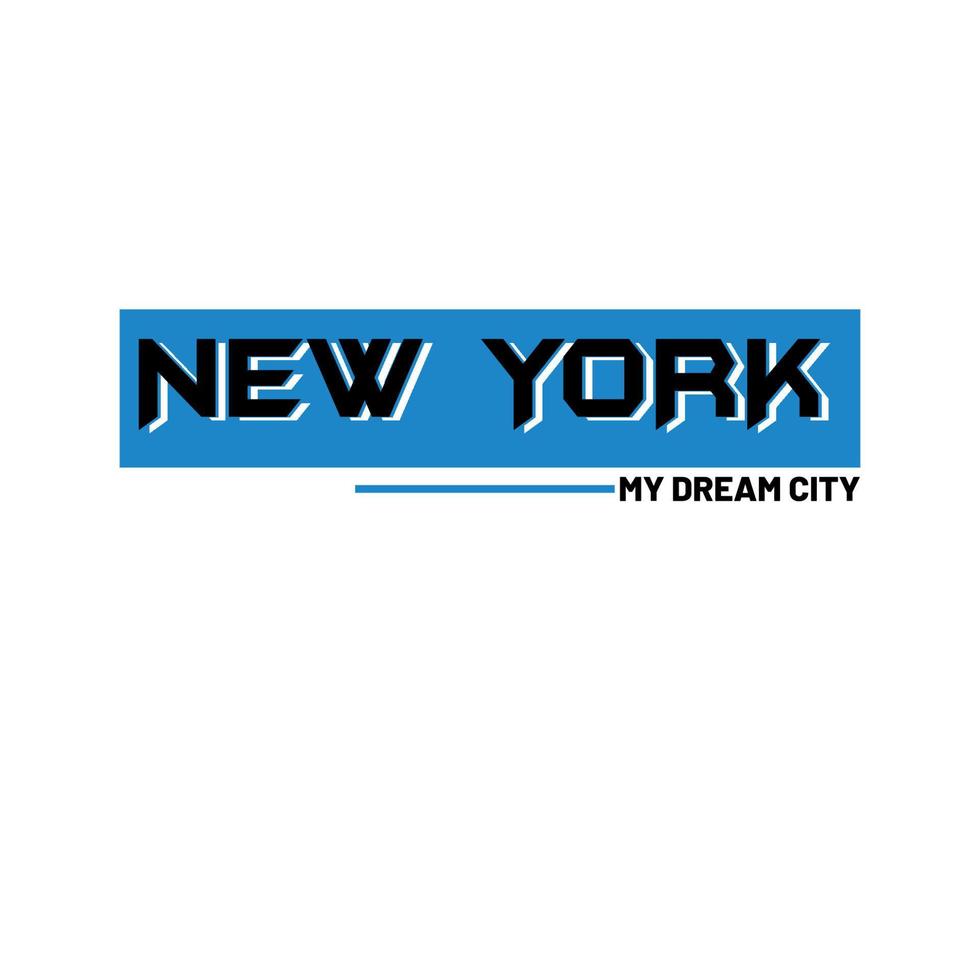 New York City Typography and Minimal T shirt design vector