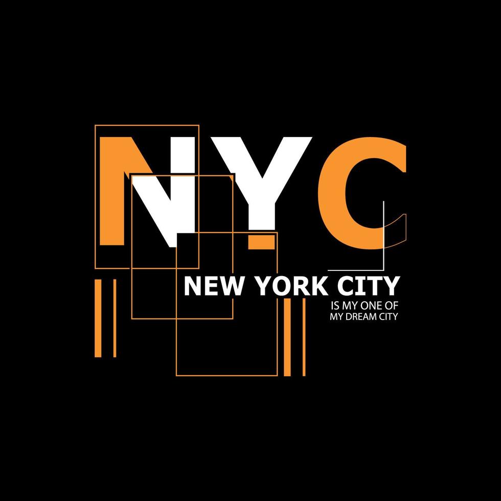 New York City Typography and Minimal T shirt design vector