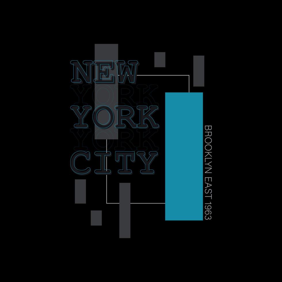 New York City Typography and Minimal T shirt design vector