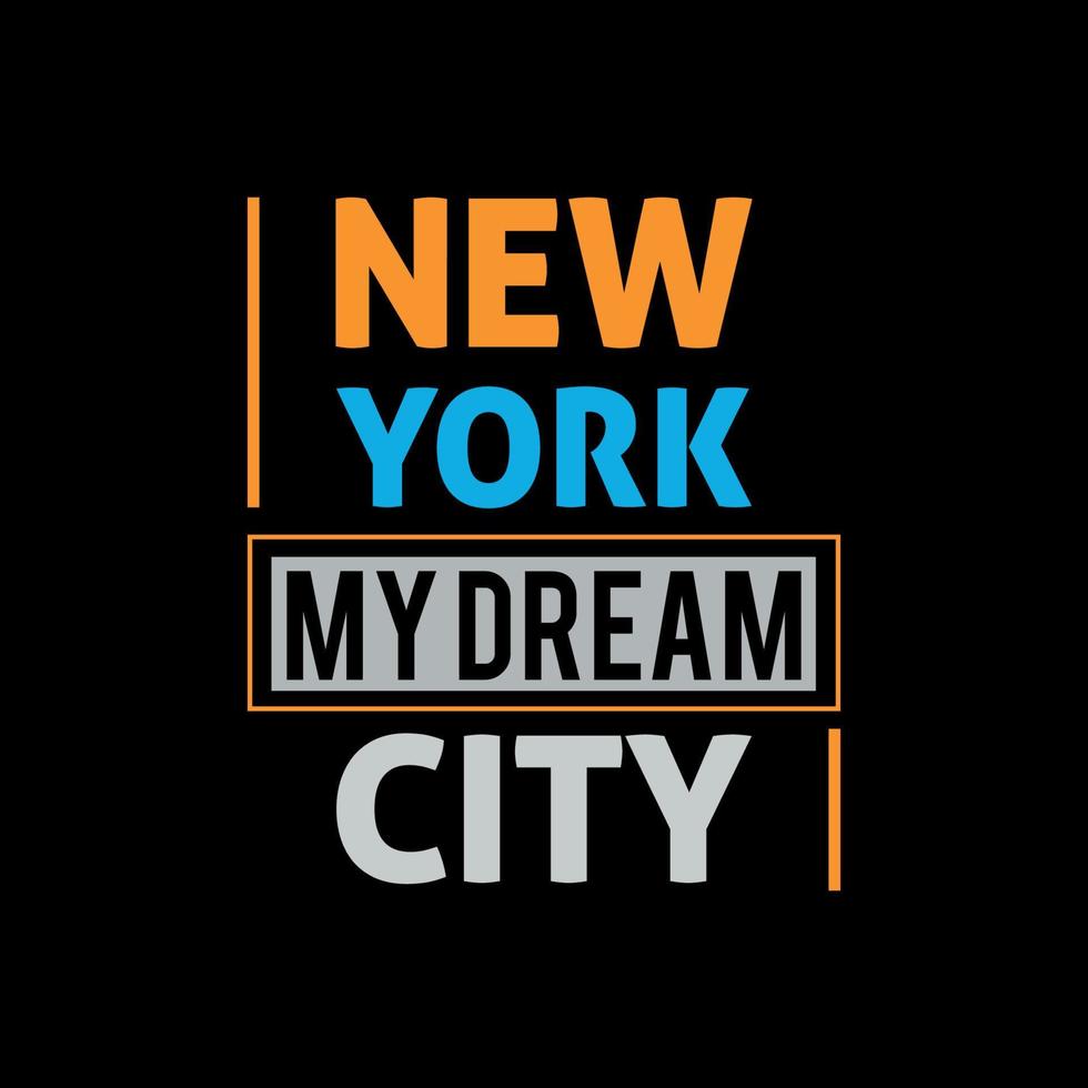 New York City Typography and Minimal T shirt design vector