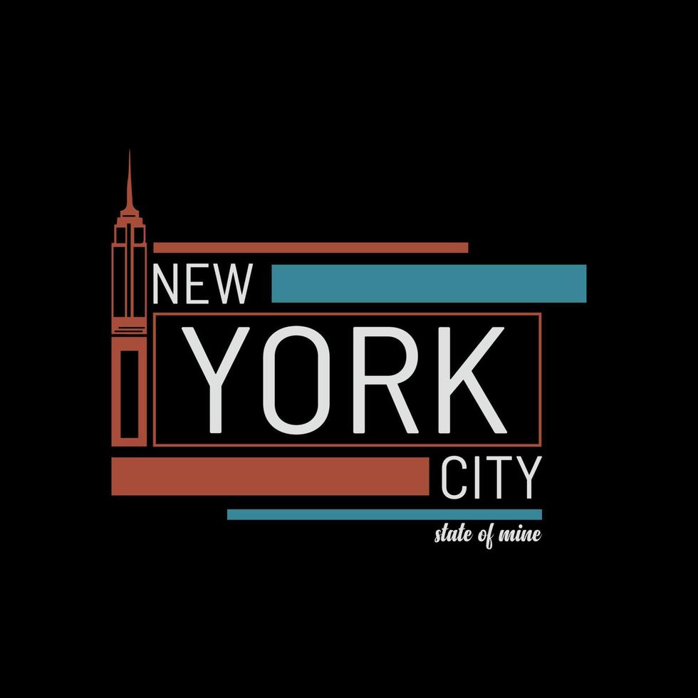 New York City Typography and Minimal T shirt design vector