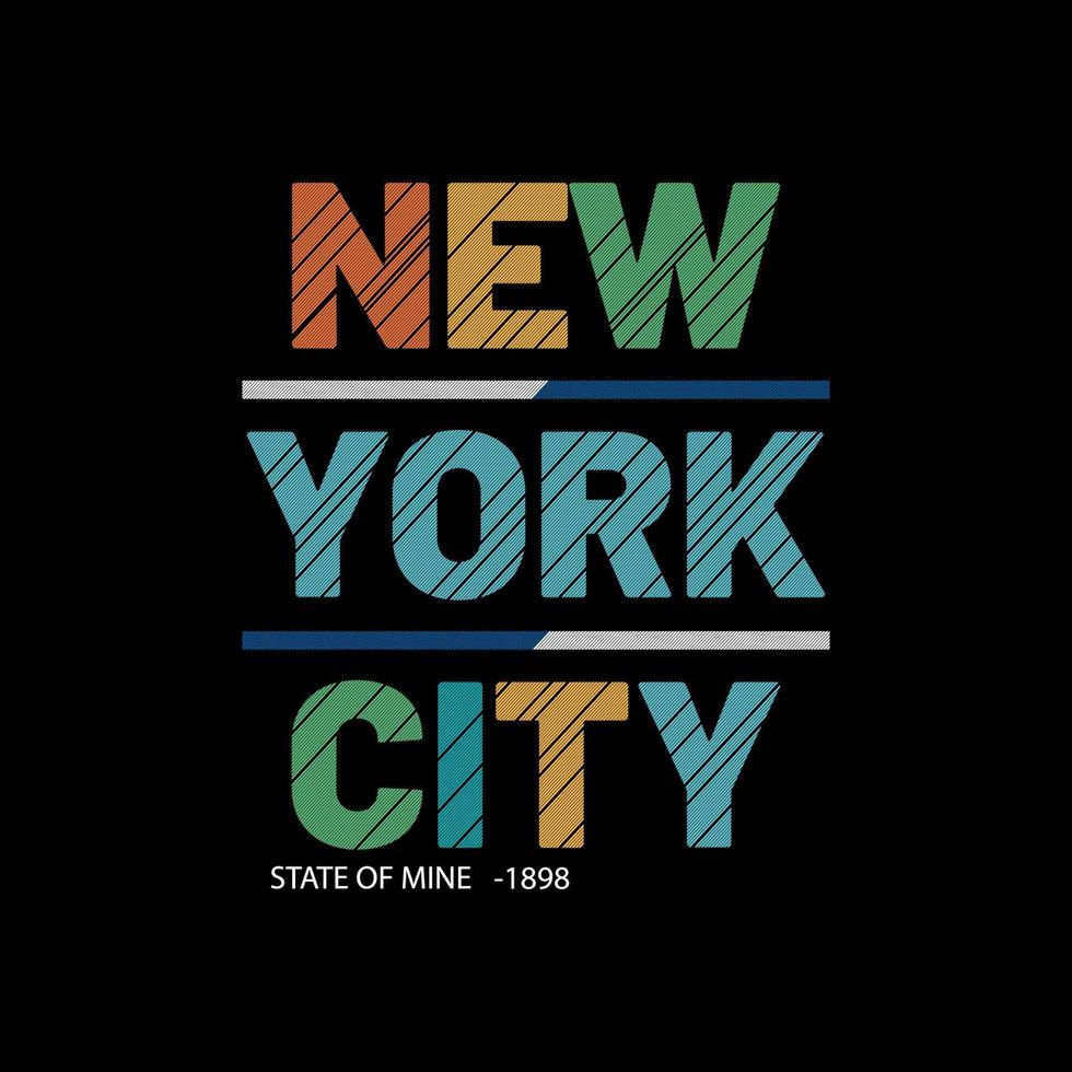 New York City Typography and Minimal T shirt design vector