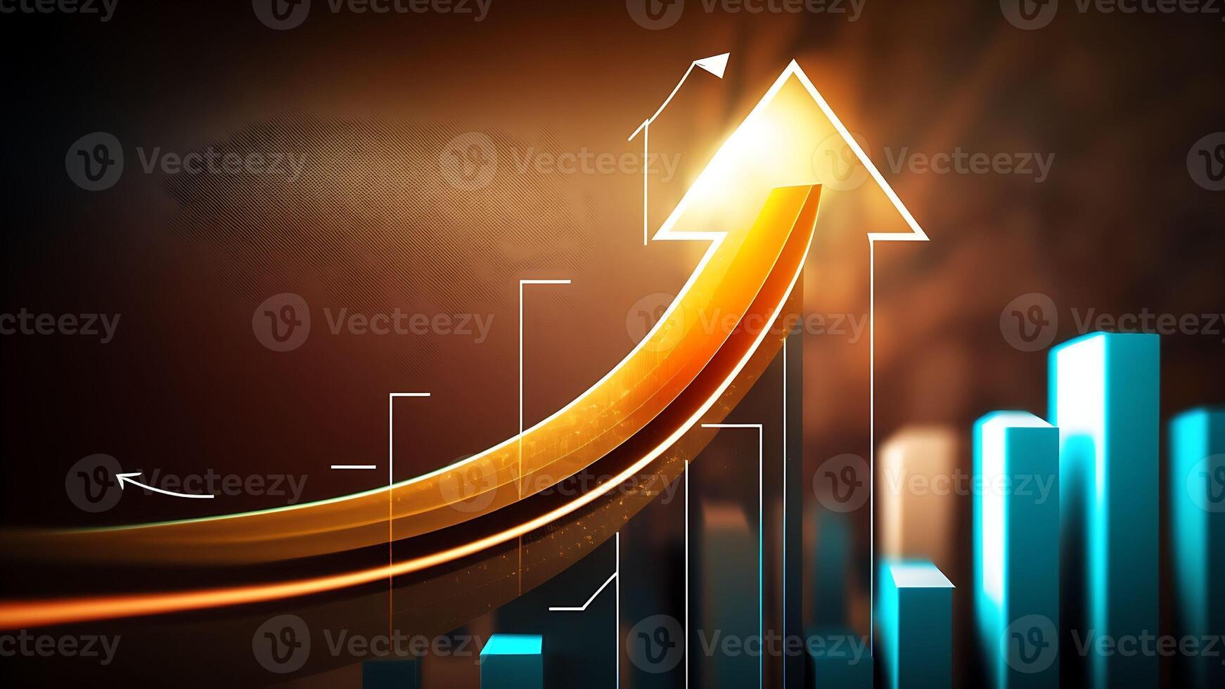 negocio valores grafico o inversión financiero datos lucro en crecimiento dinero diagrama antecedentes con generativo ai tecnología foto