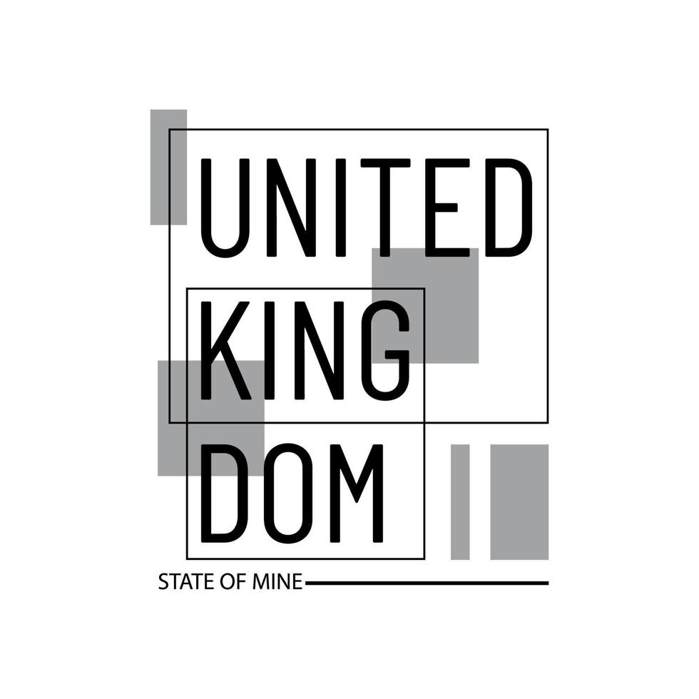 United Kingdom Typography and Minimal T shirt design vector