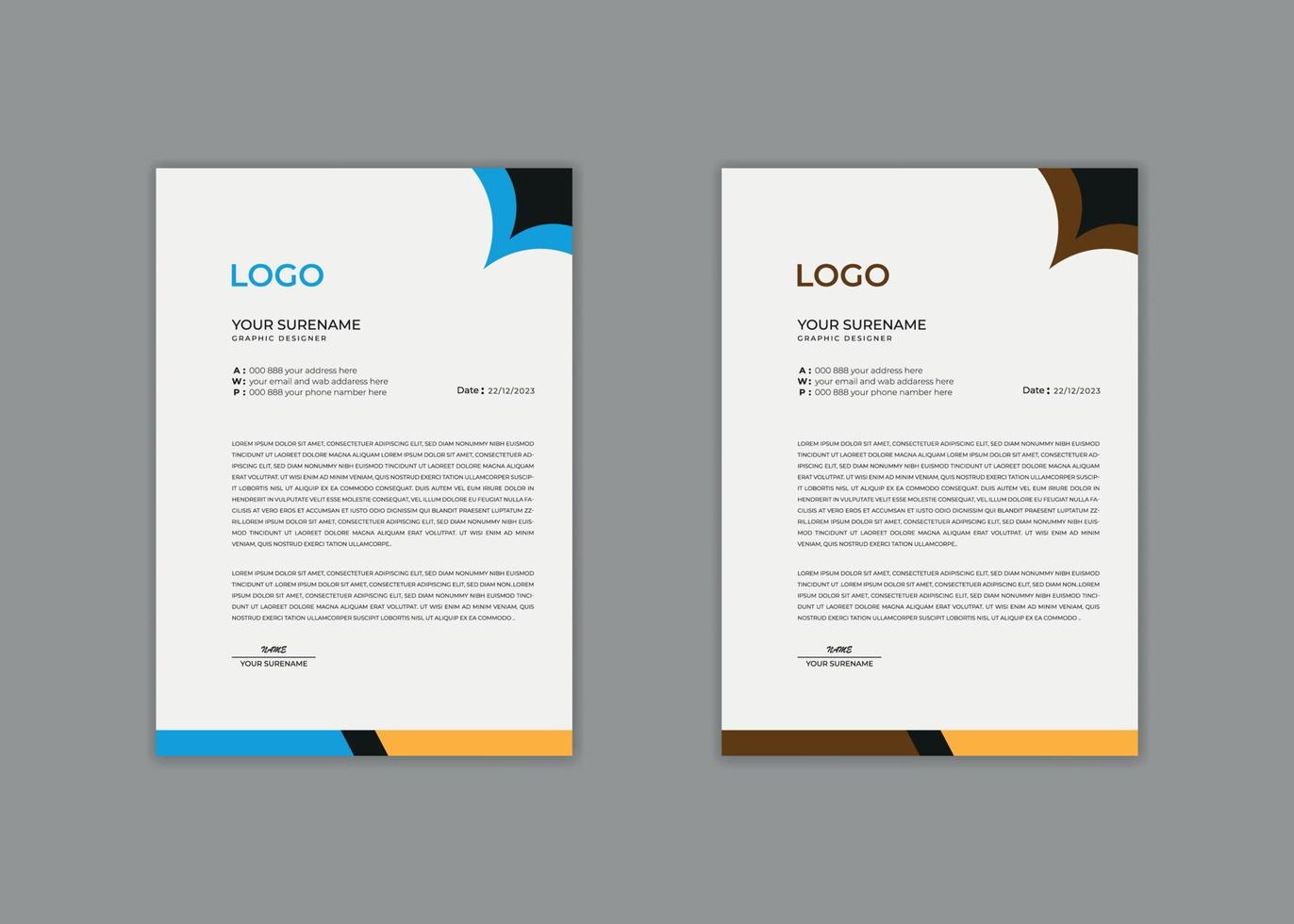 letterhead, letterhead template, letterhead design, vector elegant school hospital medical new Professional modern simple unique minimalist creative corporate letterhead design