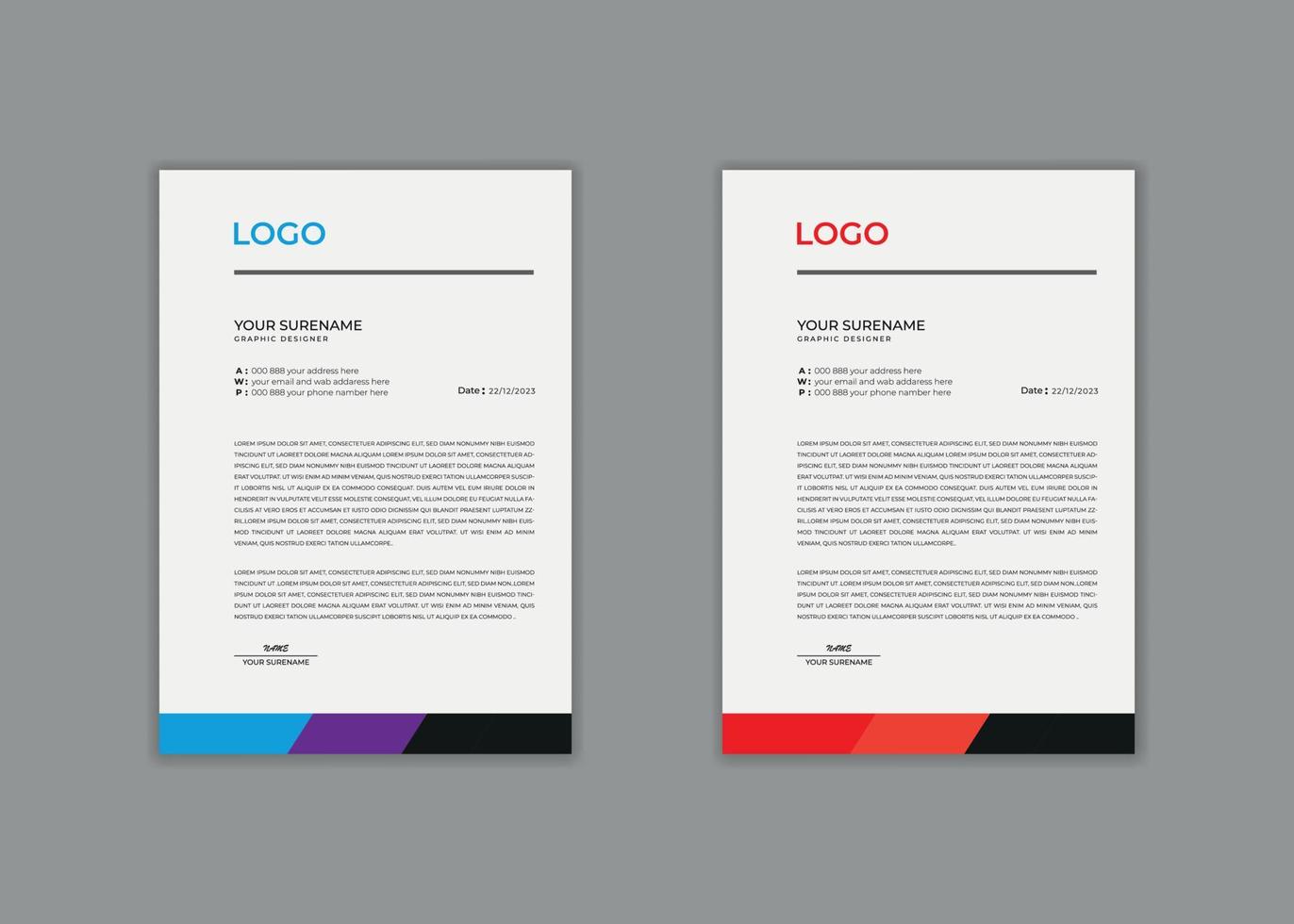 letterhead, letterhead template, letterhead design, vector abstract  creative Professional modern simple unique school hospital medical new red and black corporate letterhead minimal template