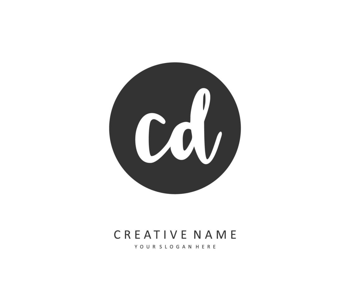 CD Initial letter handwriting and  signature logo. A concept handwriting initial logo with template element. vector