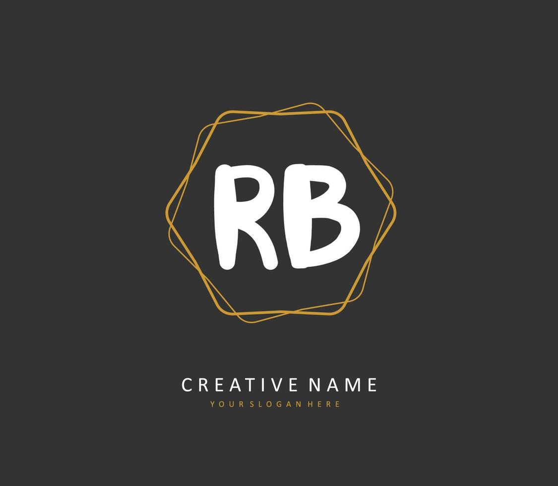R B RB Initial letter handwriting and  signature logo. A concept handwriting initial logo with template element. vector