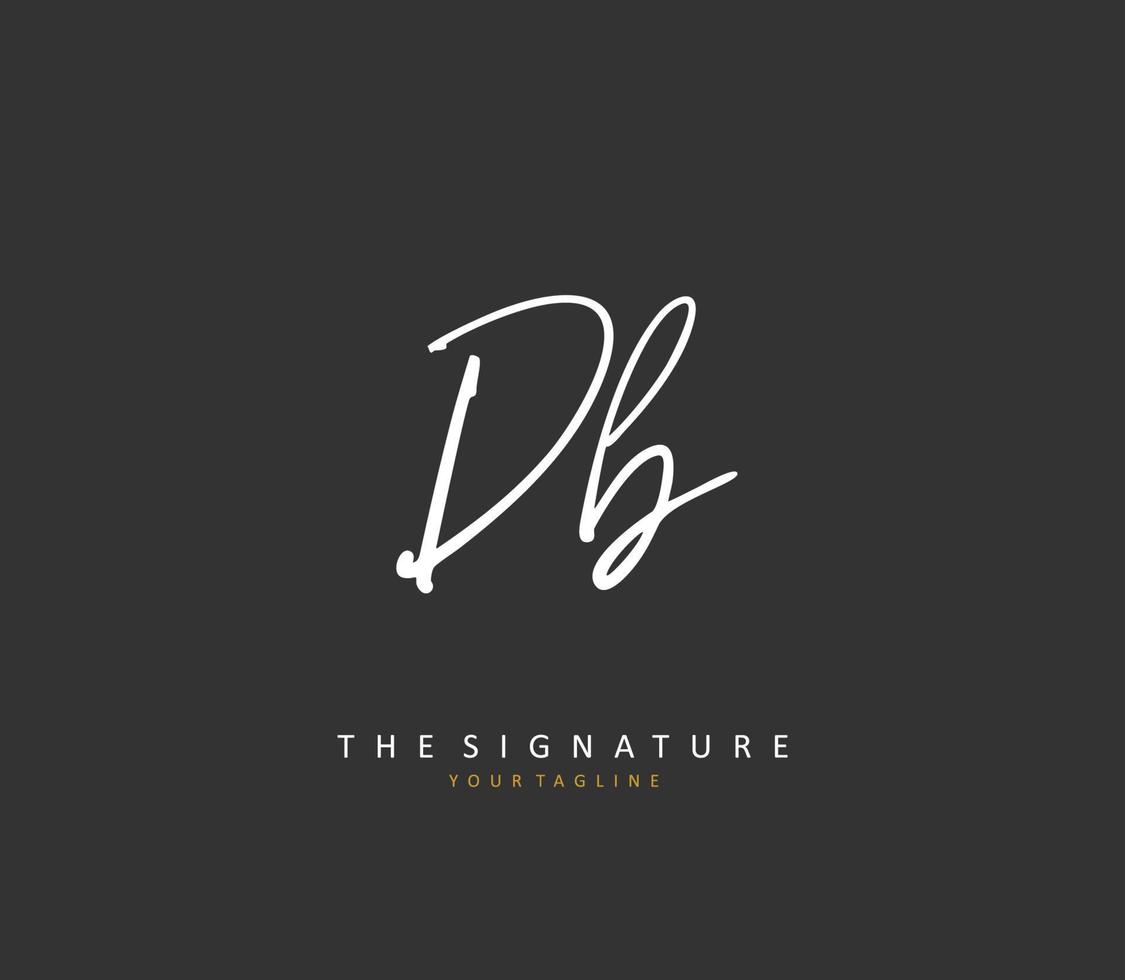 D B DB Initial letter handwriting and  signature logo. A concept handwriting initial logo with template element. vector