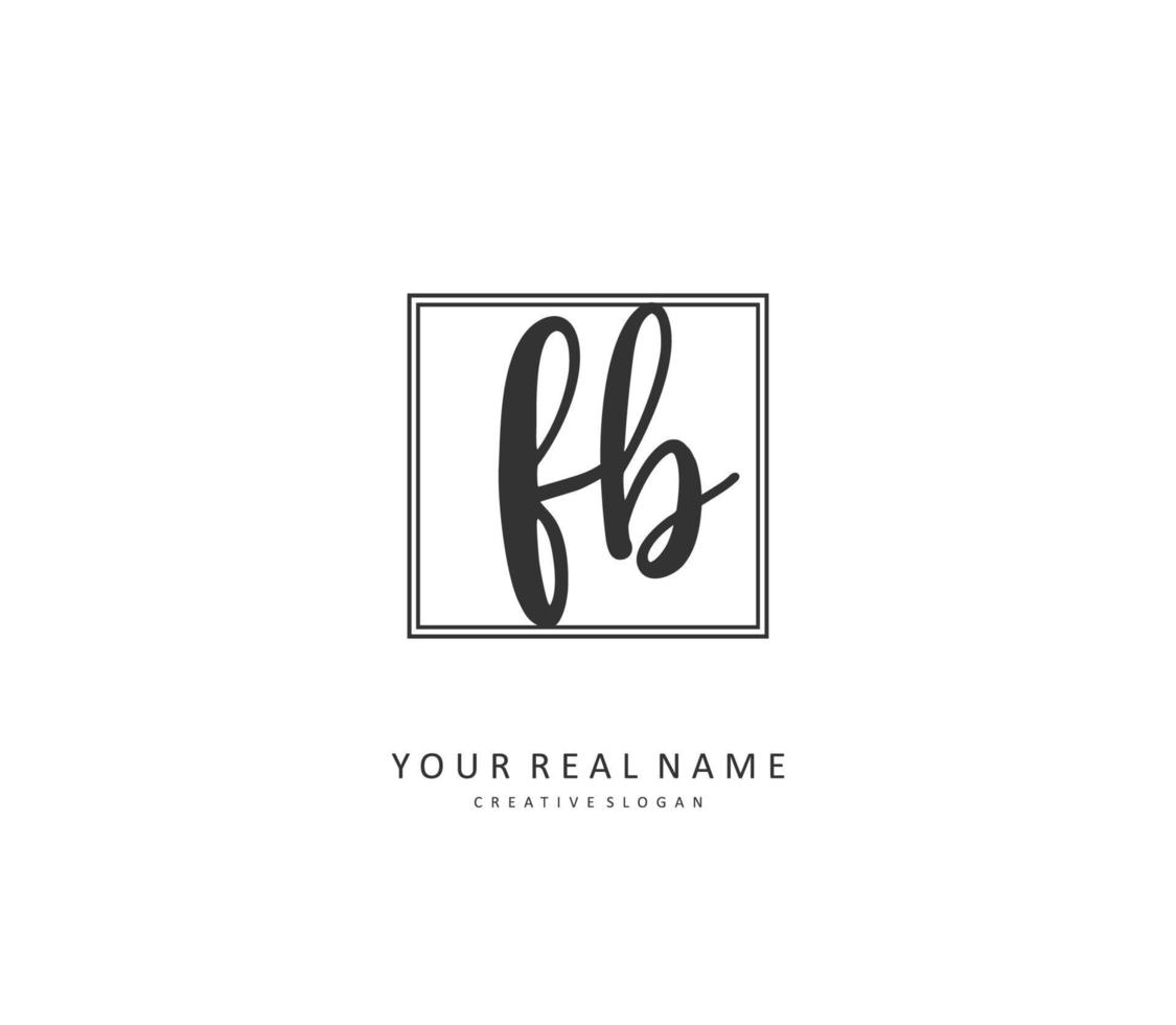 F B FB Initial letter handwriting and  signature logo. A concept handwriting initial logo with template element. vector