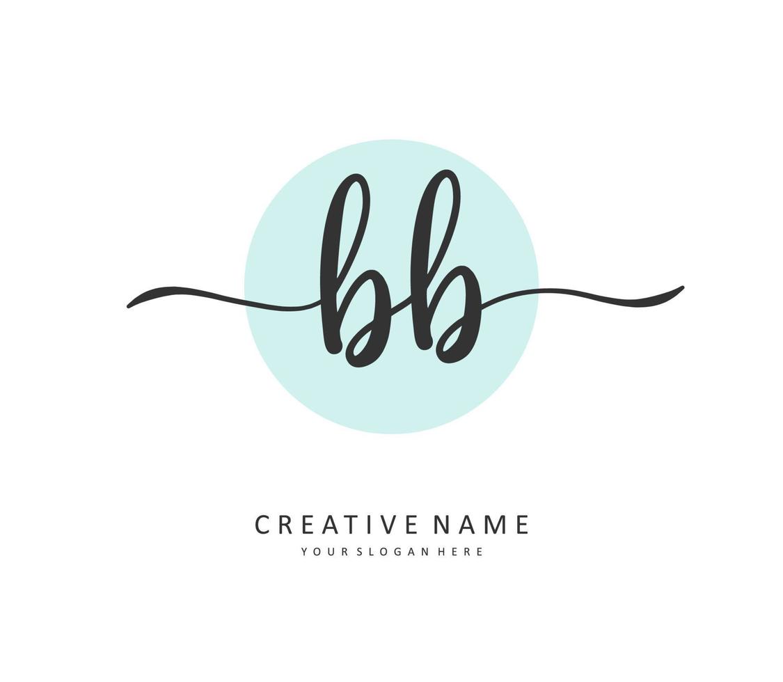 BB  Initial letter handwriting and  signature logo. A concept handwriting initial logo with template element. vector