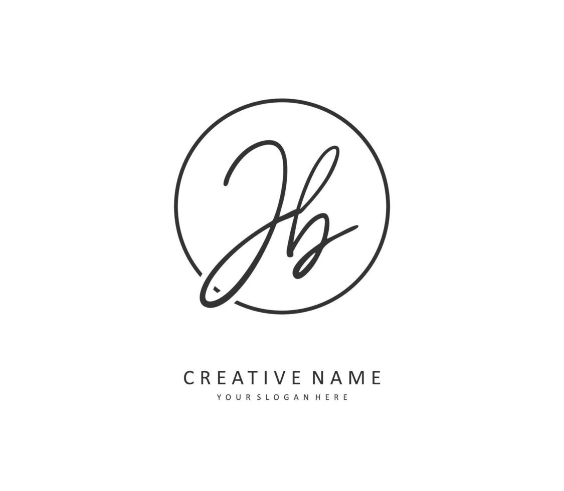 J B JB Initial letter handwriting and  signature logo. A concept handwriting initial logo with template element. vector