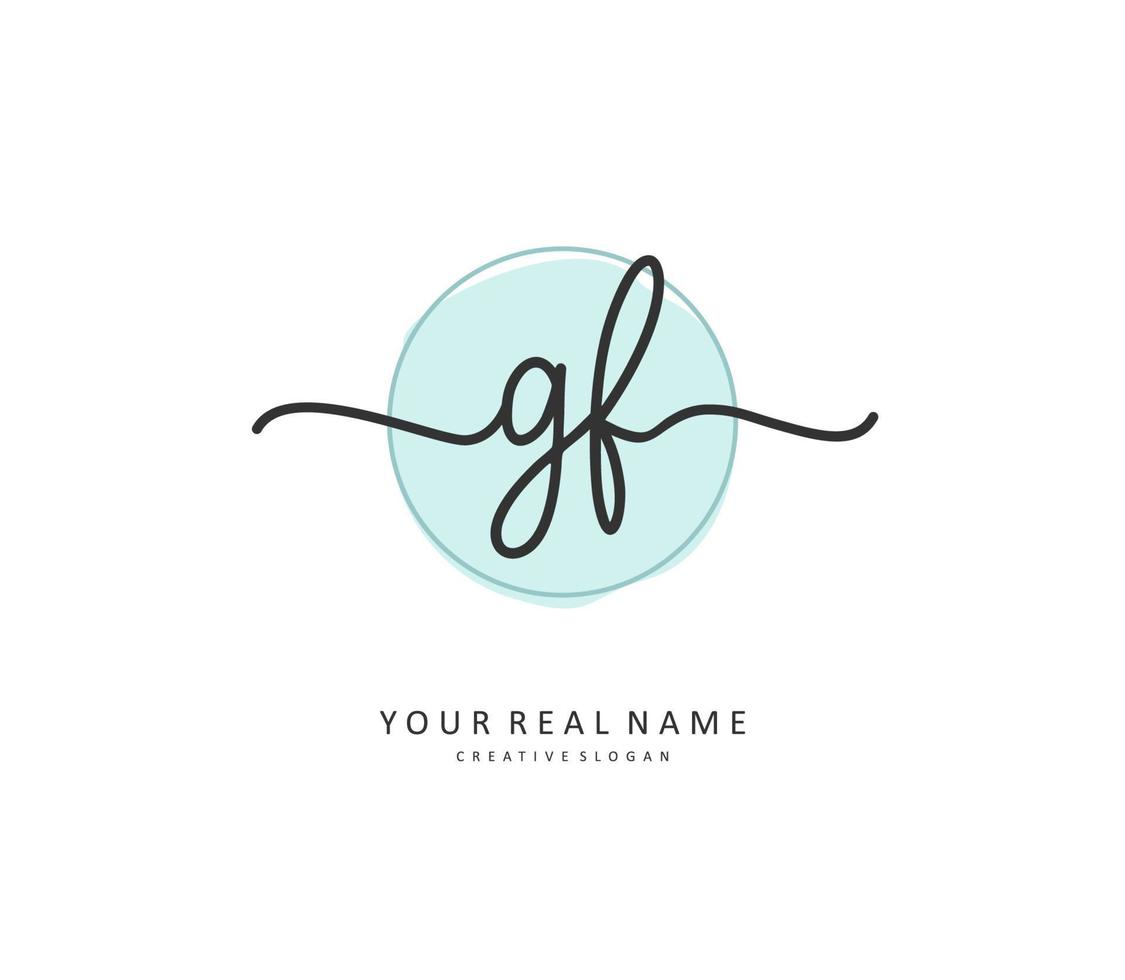 GF Initial letter handwriting and  signature logo. A concept handwriting initial logo with template element. vector