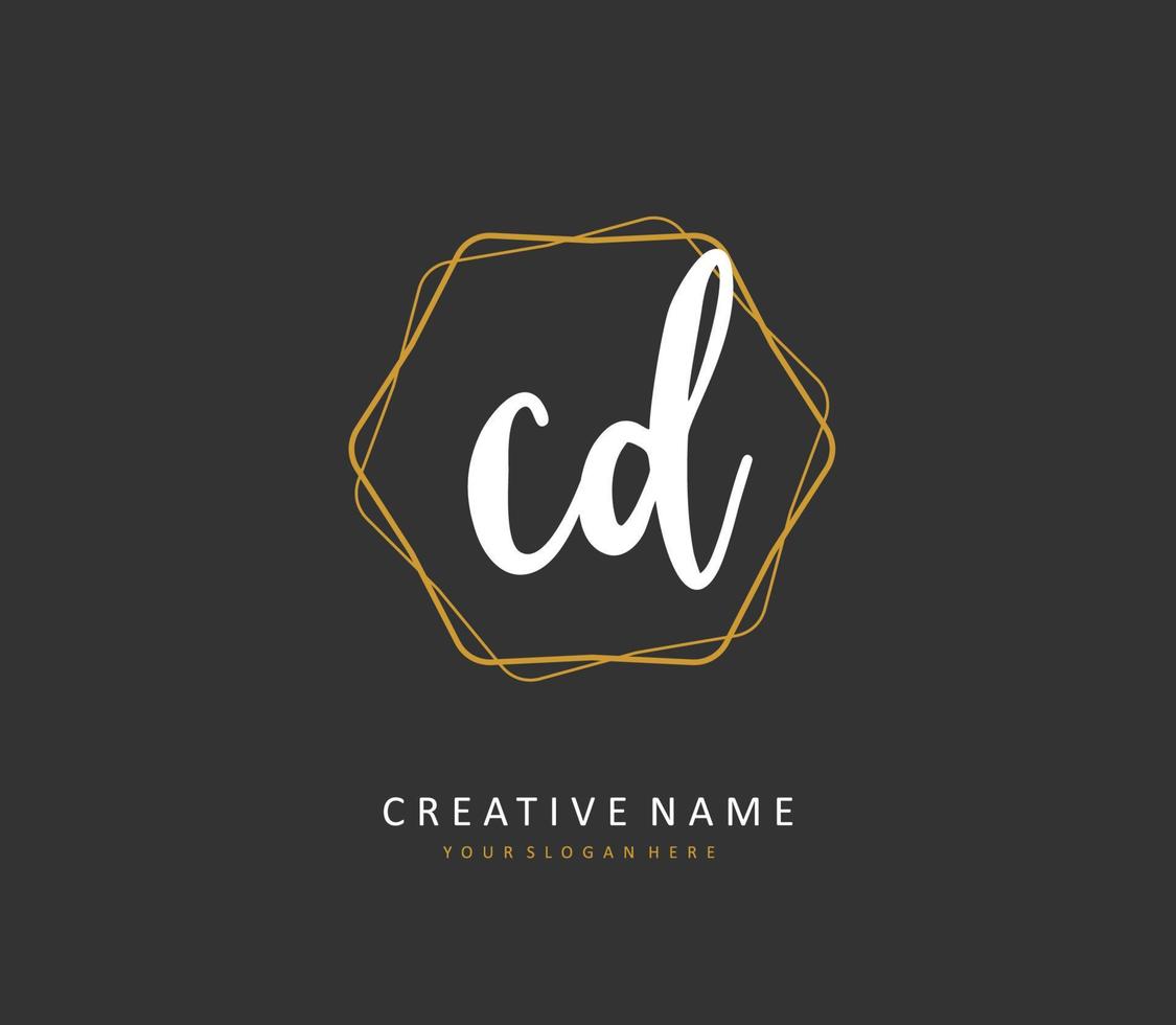 CD Initial letter handwriting and  signature logo. A concept handwriting initial logo with template element. vector