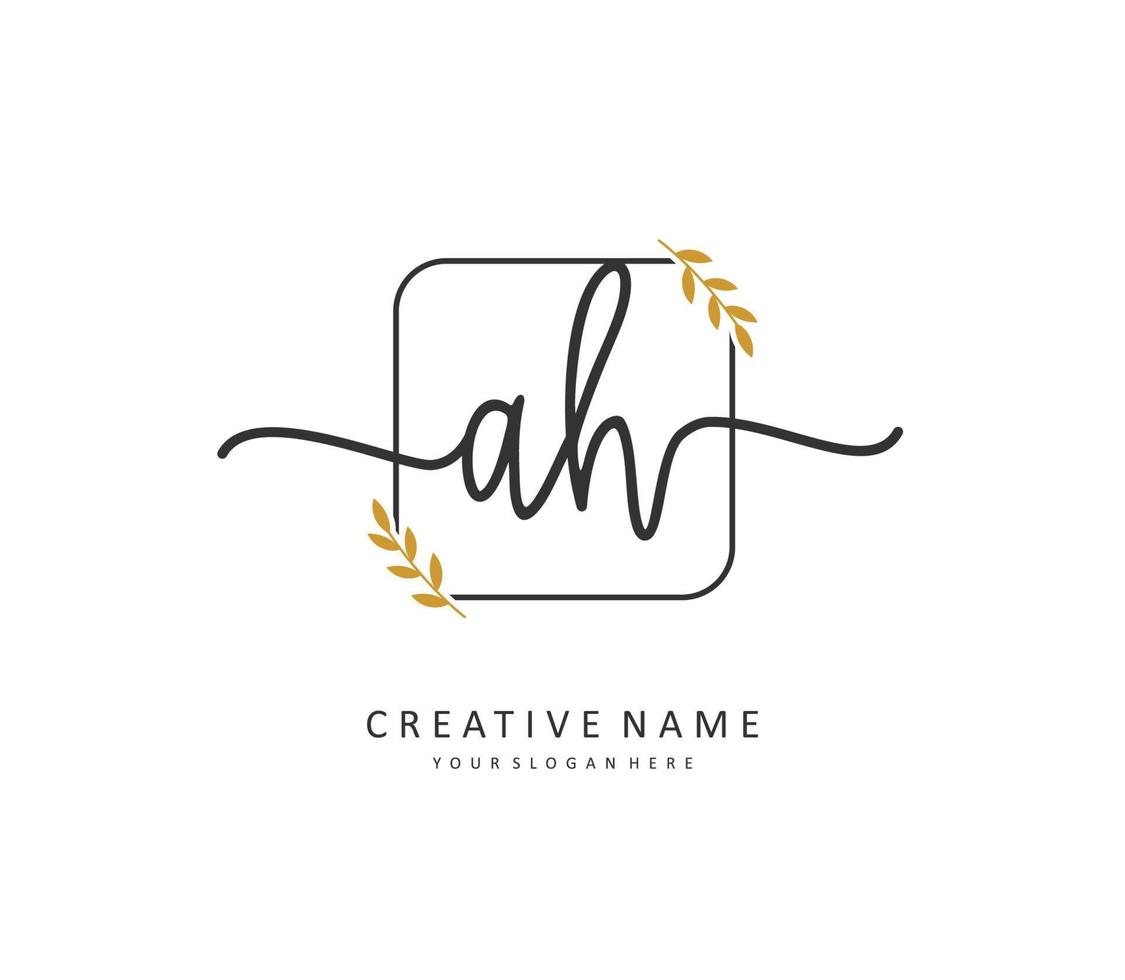 un h ah inicial letra escritura y firma logo. un concepto escritura inicial logo con modelo elemento. vector