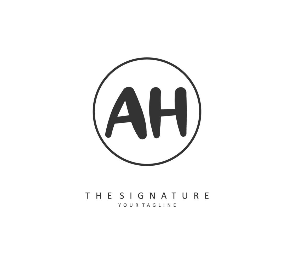 un h ah inicial letra escritura y firma logo. un concepto escritura inicial logo con modelo elemento. vector