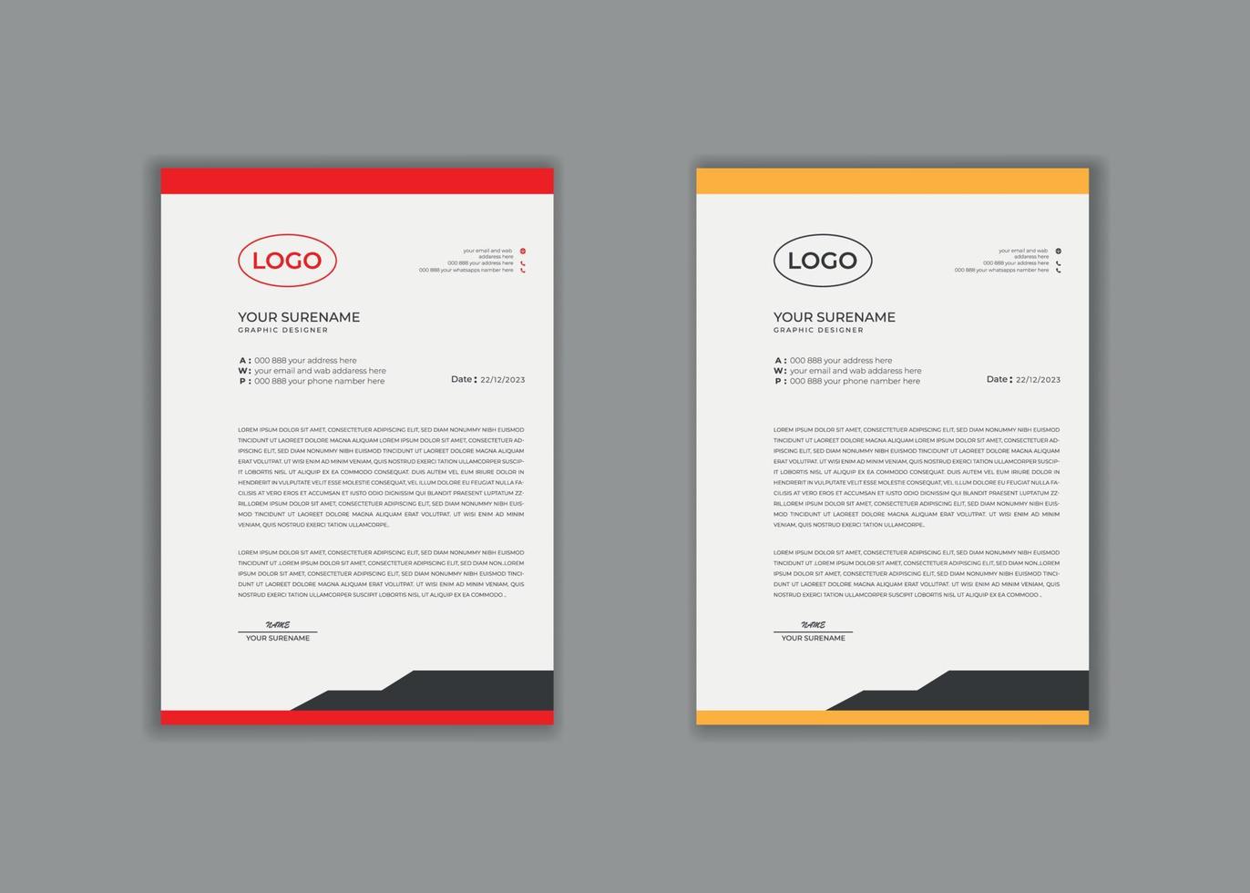 letterhead template, letterhead desig, vector corporate creative Professional modern simple unique school hospital medical new minimalist elegant corporate letterhead in red theme