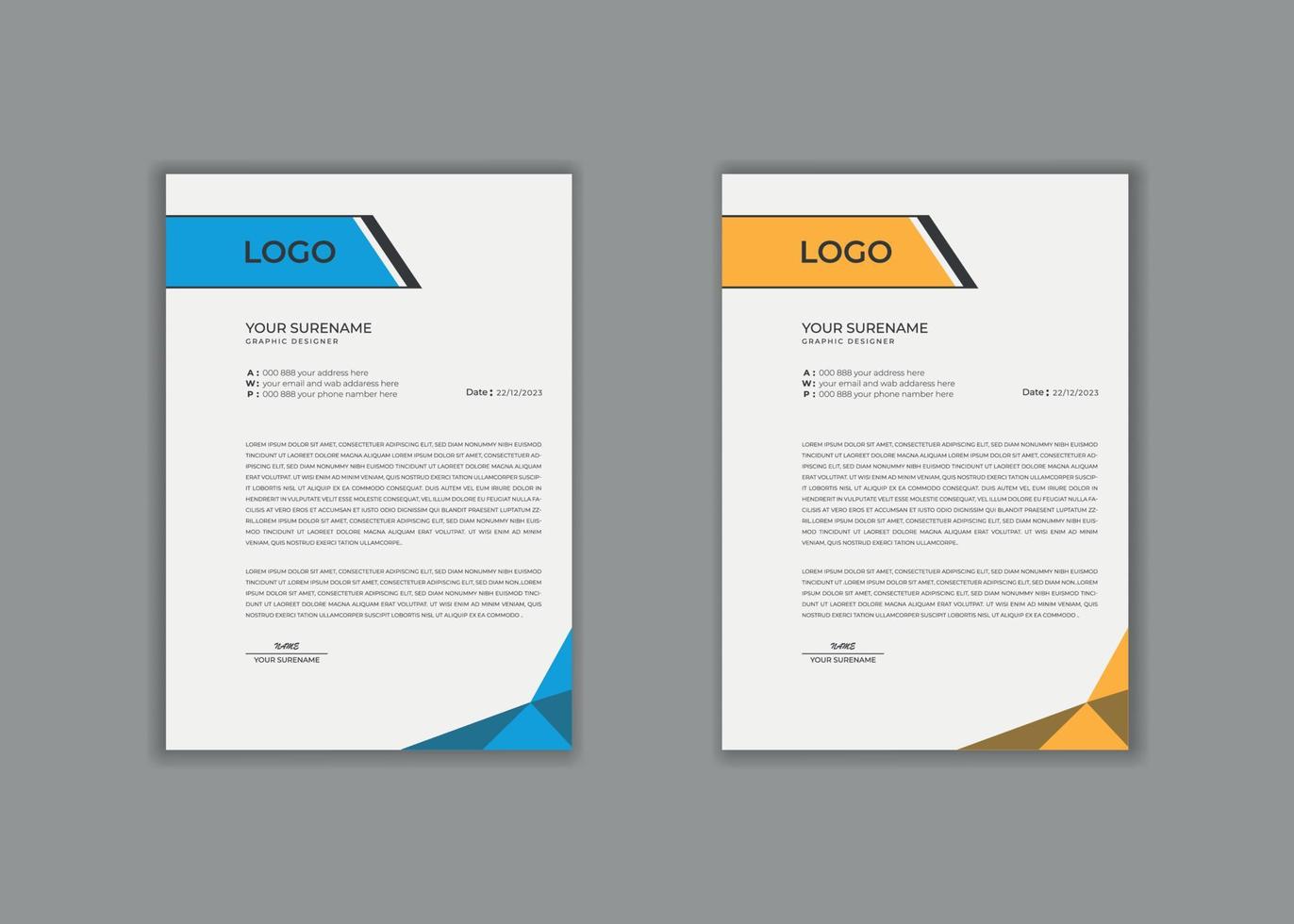 letterhead template, letterhead design, vector creative Professional modern school hospital medical new simple corporate letterhead template design.