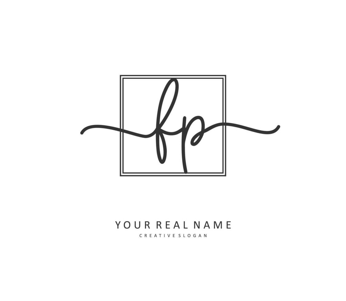 FP Initial letter handwriting and  signature logo. A concept handwriting initial logo with template element. vector