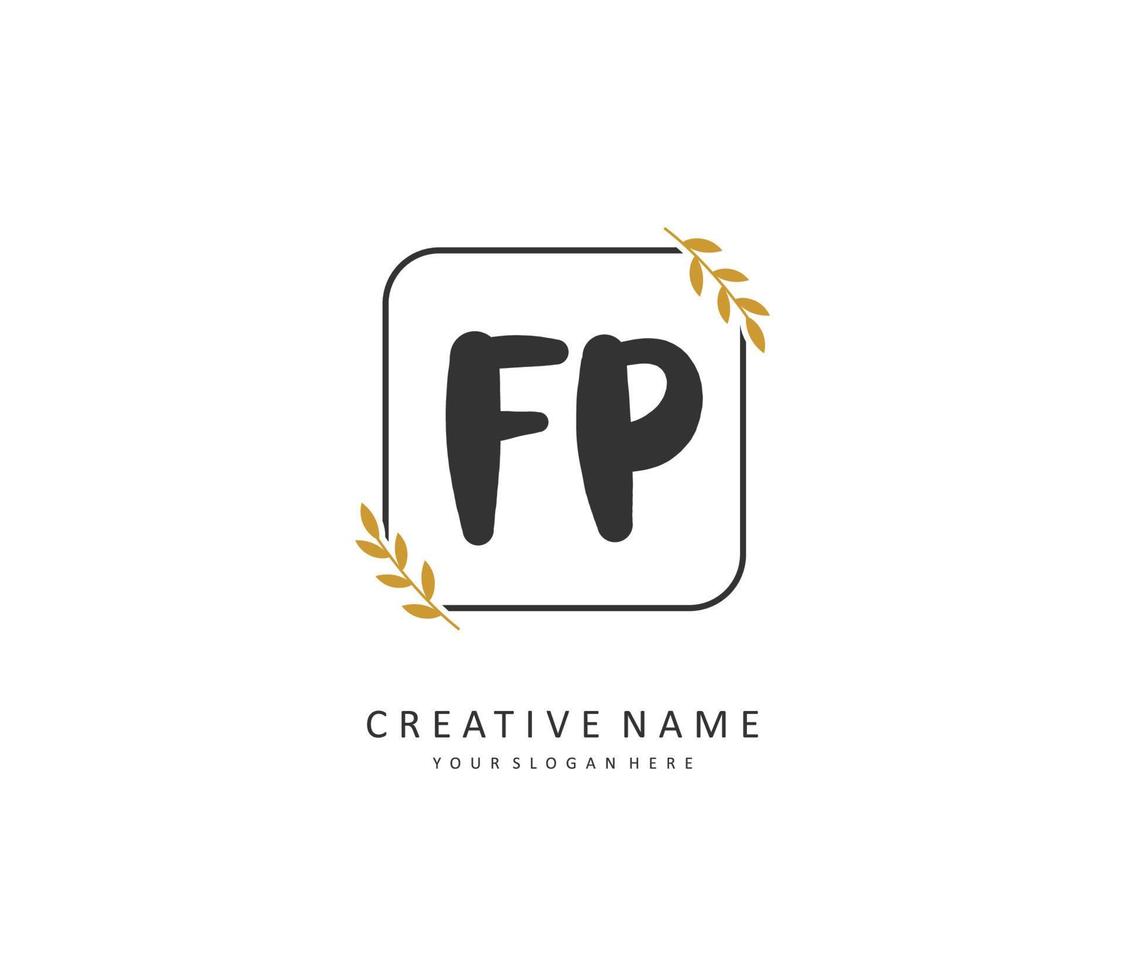 FP Initial letter handwriting and  signature logo. A concept handwriting initial logo with template element. vector
