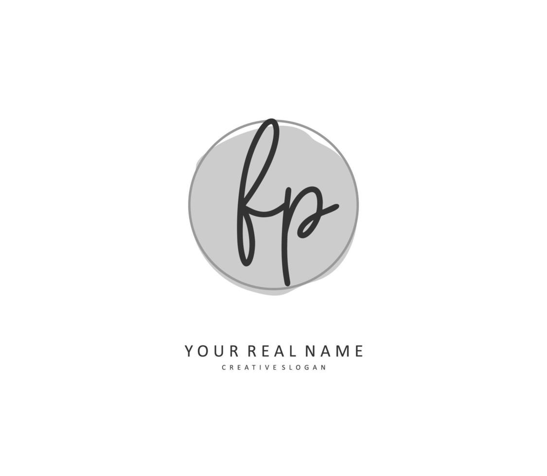 FP Initial letter handwriting and  signature logo. A concept handwriting initial logo with template element. vector