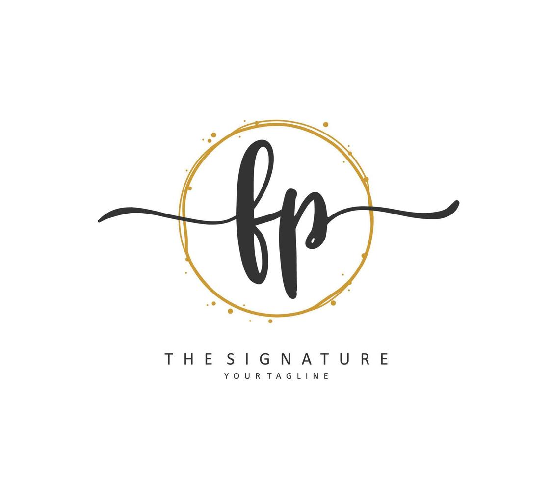 FP Initial letter handwriting and  signature logo. A concept handwriting initial logo with template element. vector