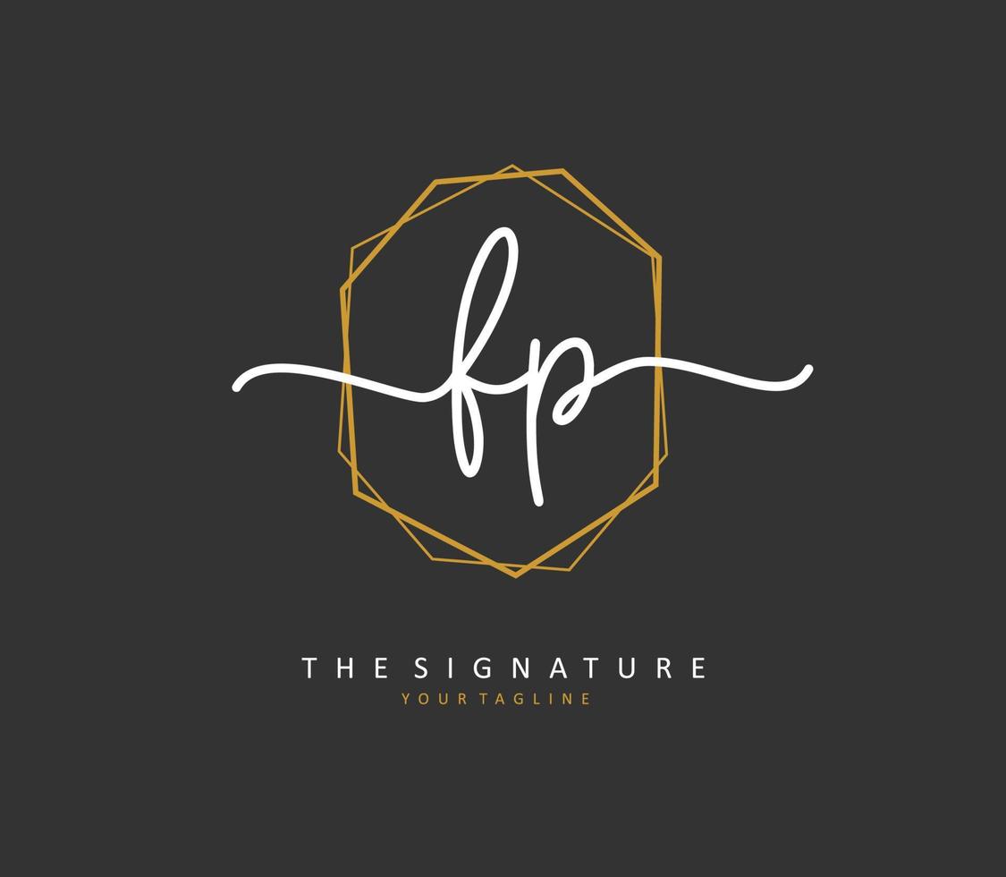 FP Initial letter handwriting and  signature logo. A concept handwriting initial logo with template element. vector